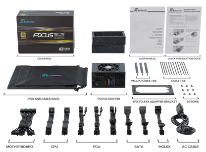Seasonic FOCUS SGX-750 (2021) 750W Modular 80 Plus Gold PSU - Mekamart Australia