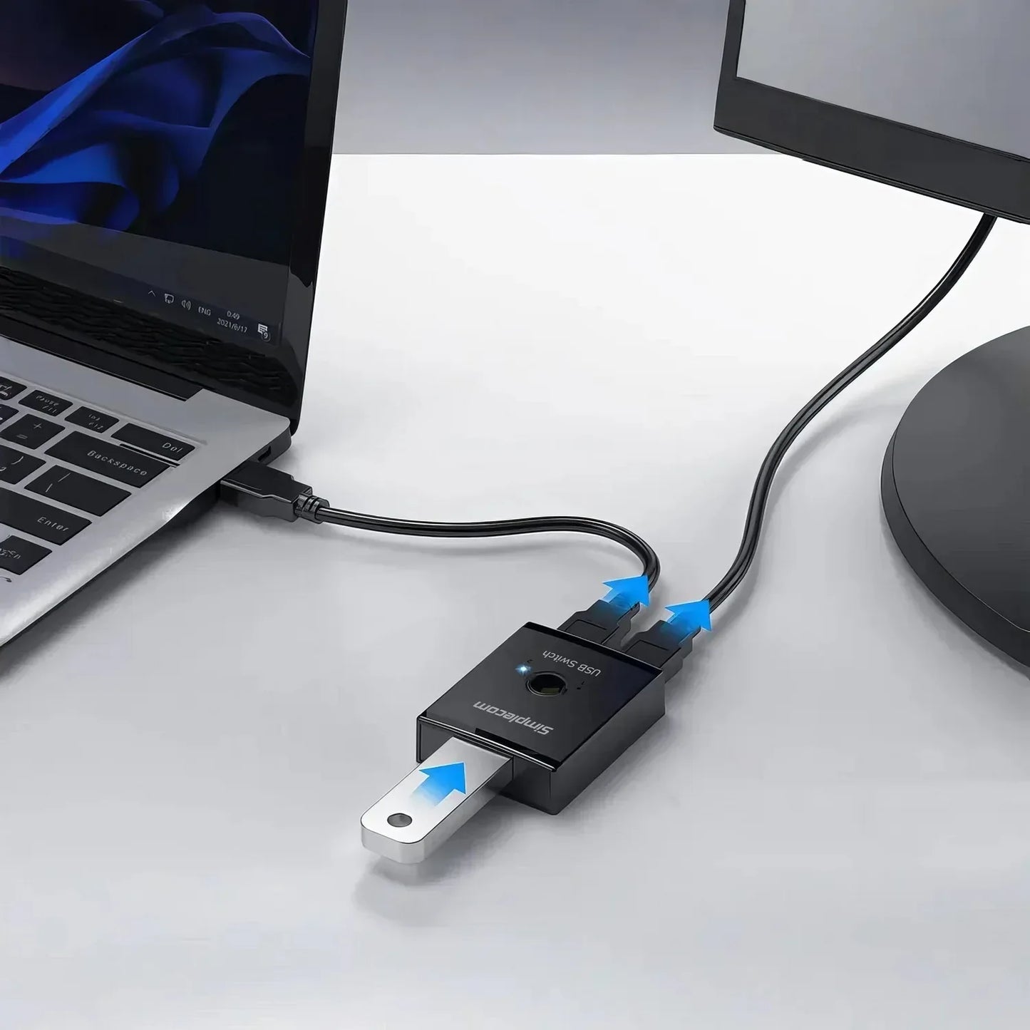 Simplecom KM125 Bi-Directional 2-Way USB 3.0 Switch 1 In 2 Out (2 In 1 Out) 5Gbps - Mekamart Australia