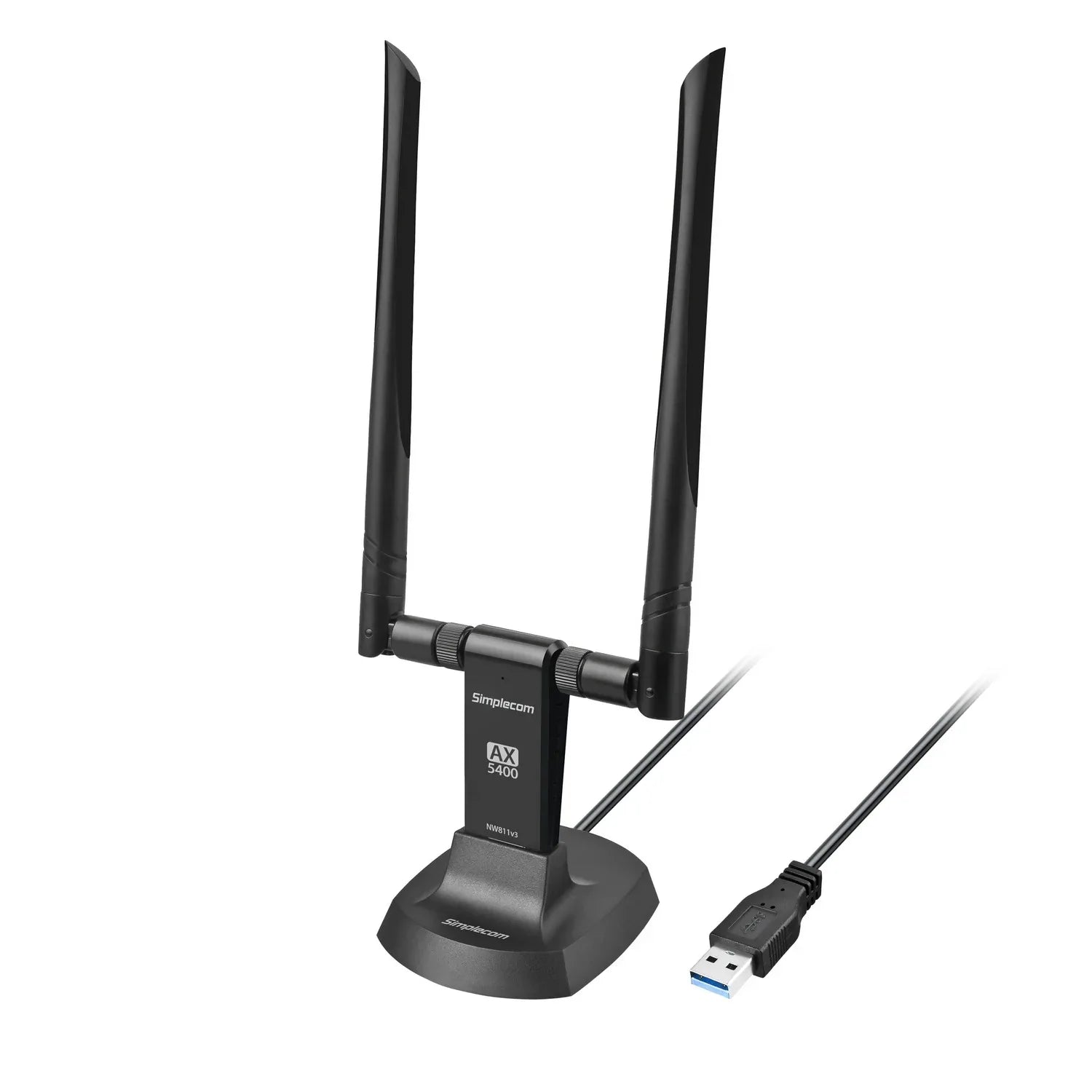 Simplecom NW811v3 AX5400 Tri-Band WiFi 6E USB Adapter with 2x 5dBi High Gain Antennas - Mekamart Australia