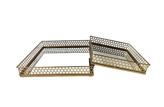Nina Tray - Rectangle - Small - Gold - Mekamart Australia