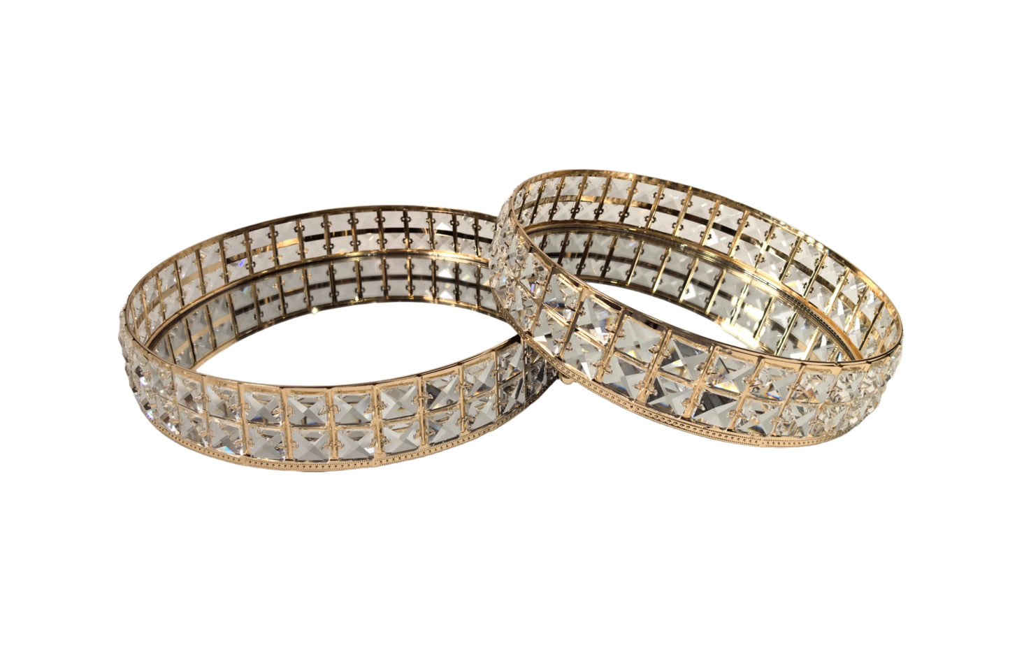 Katie Tray - Round - Set of 2 - Gold - Mekamart Australia