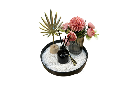 Bloom Flower Tray & Fragrance Diffuser Set - White - Mekamart Australia