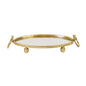 Eliza Oval Iron Mirror Tray with Handles - Gold - Mekamart Australia