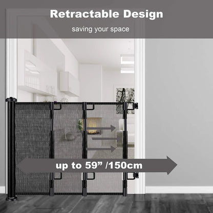 Retractable 1.5M Doorways Hallways Stairs Baby Gate Dog Pet Gate Indoor Outdoor Safety Gates - Mekamart Australia