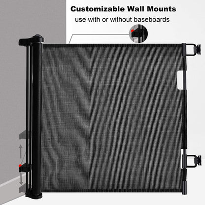Retractable 1.5M Doorways Hallways Stairs Baby Gate Dog Pet Gate Indoor Outdoor Safety Gates - Mekamart Australia