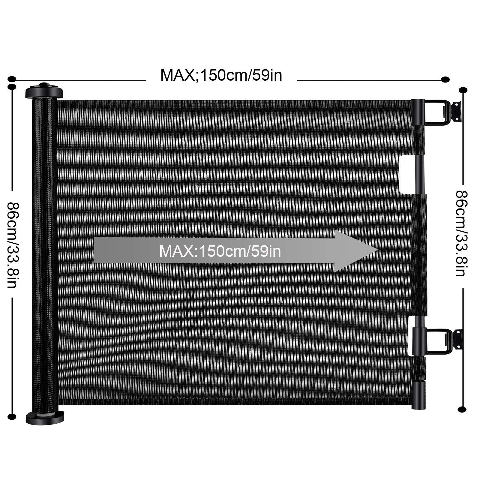 Retractable 1.5M Doorways Hallways Stairs Baby Gate Dog Pet Gate Indoor Outdoor Safety Gates - Mekamart Australia