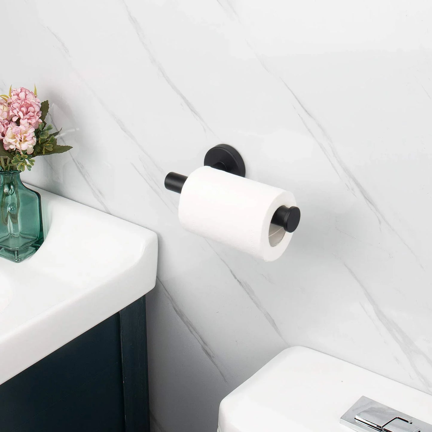 Toilet Paper Holder Black Wall Mount Bathroom Paper Roll Holder Roll Holder 304 - Mekamart Australia