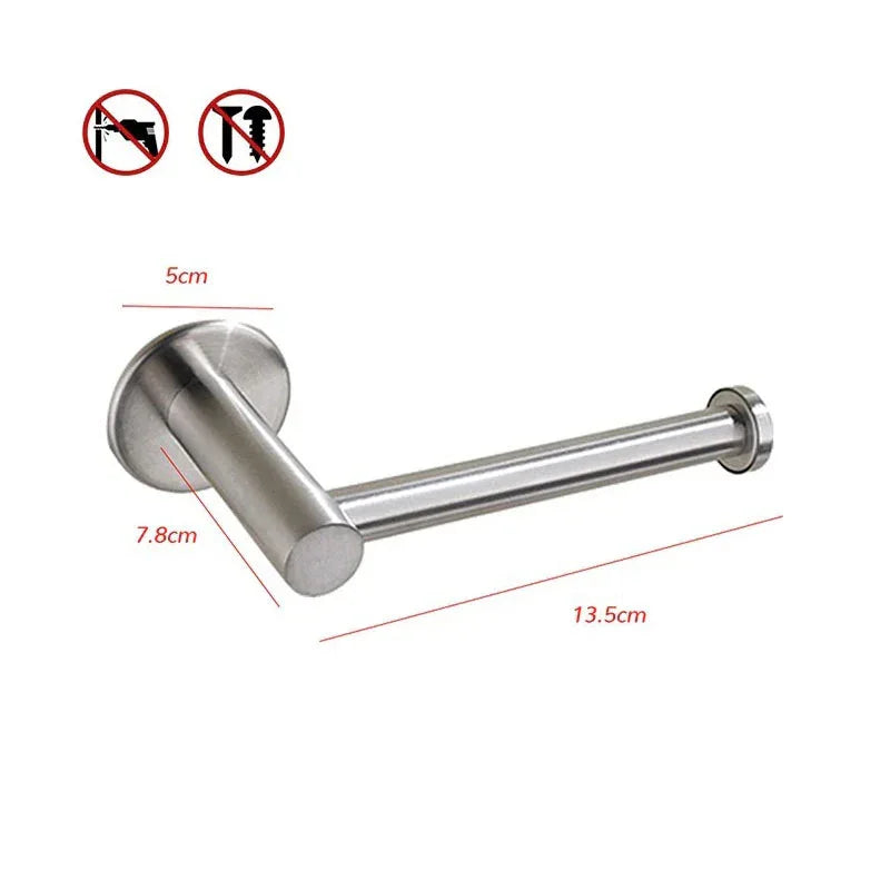 Toilet Paper brushed Holder Self Adhesive Bathroom Paper Roll Holder Roll Holder 304 - Mekamart Australia