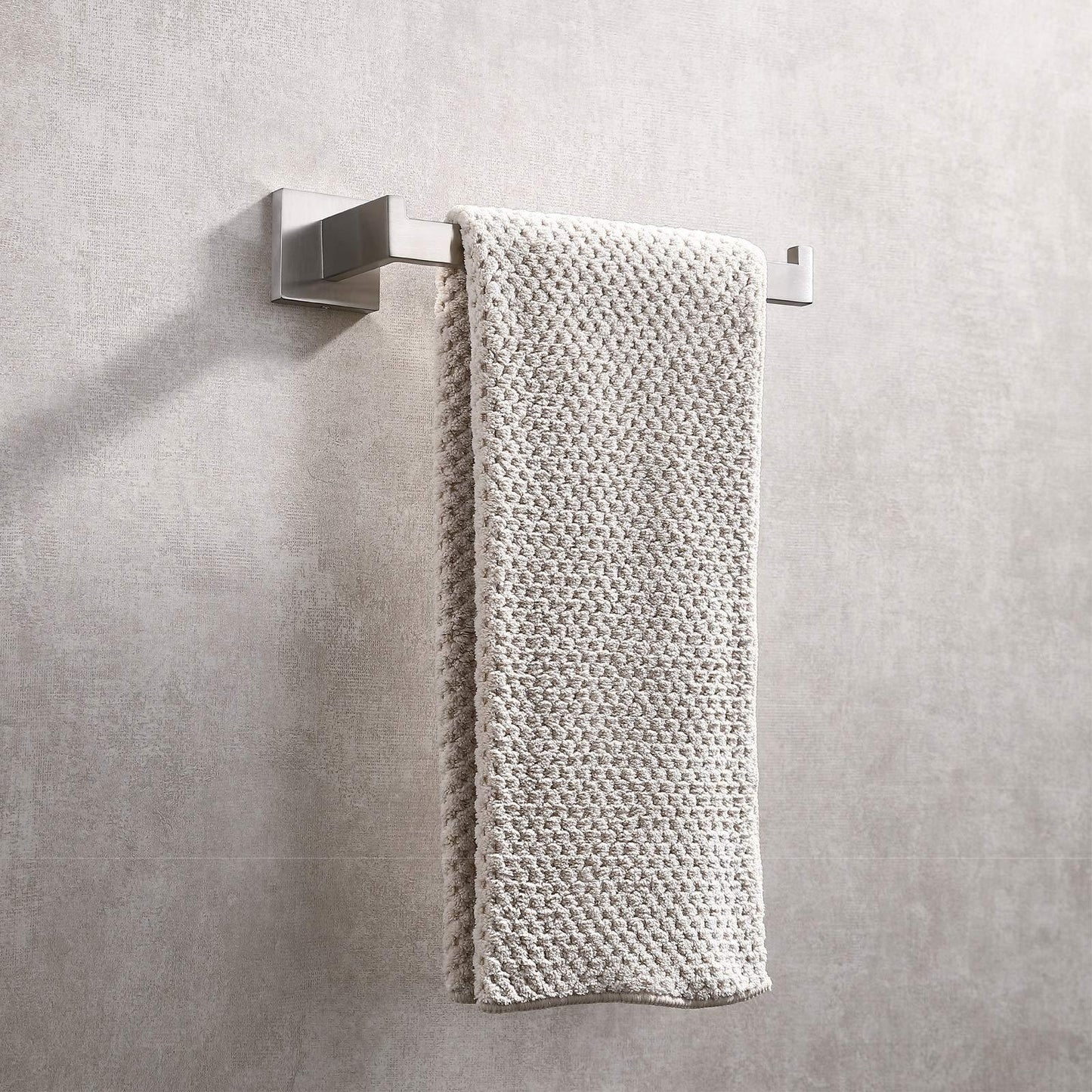Square Hand Towel Holder Ring Wall Mounted Modern Towel Bar Bathroom Kitchen - Mekamart Australia