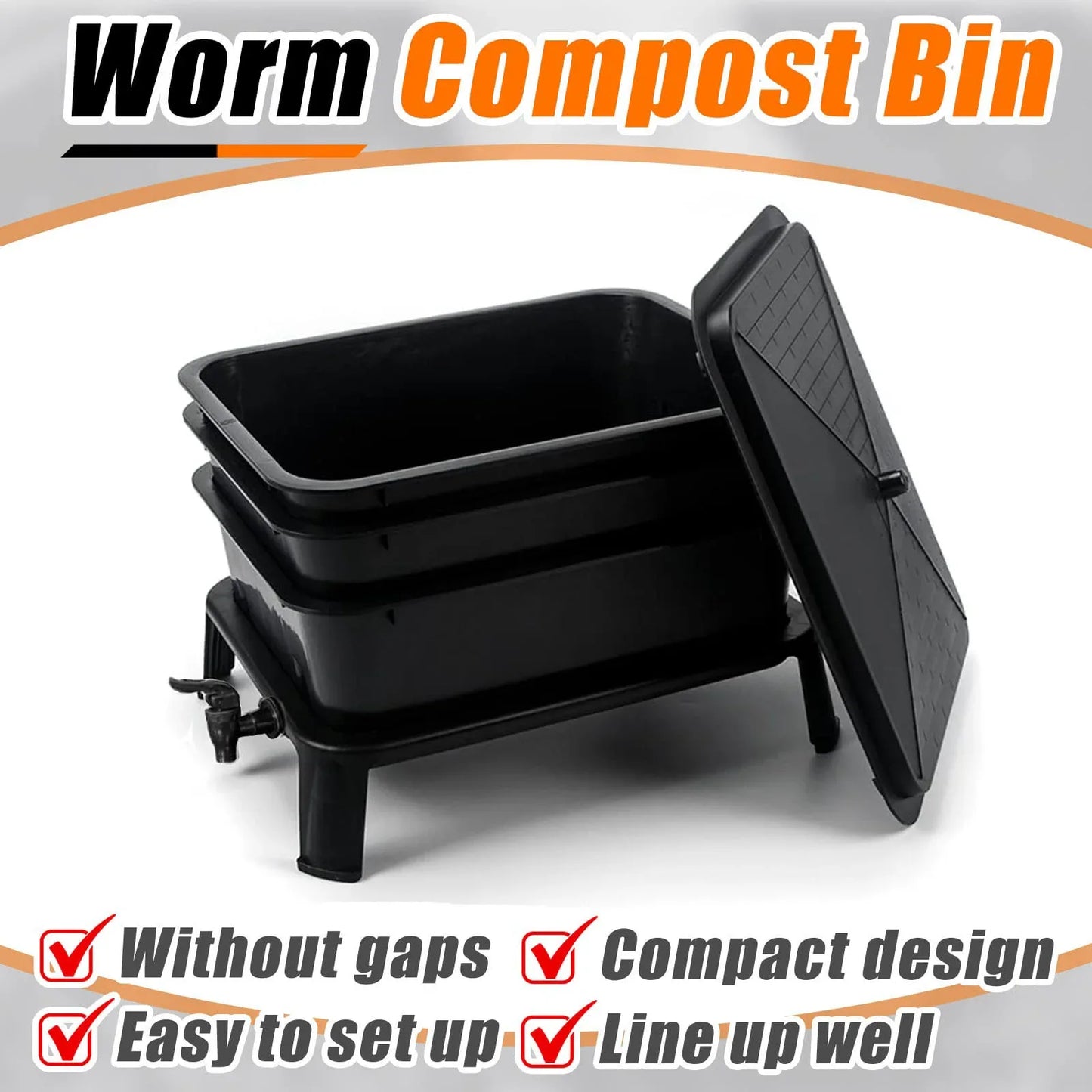 Worm Farm Factory worm wee Composter 30L 4 Trays Compost Bin Worm Farm Composting System - Mekamart Australia