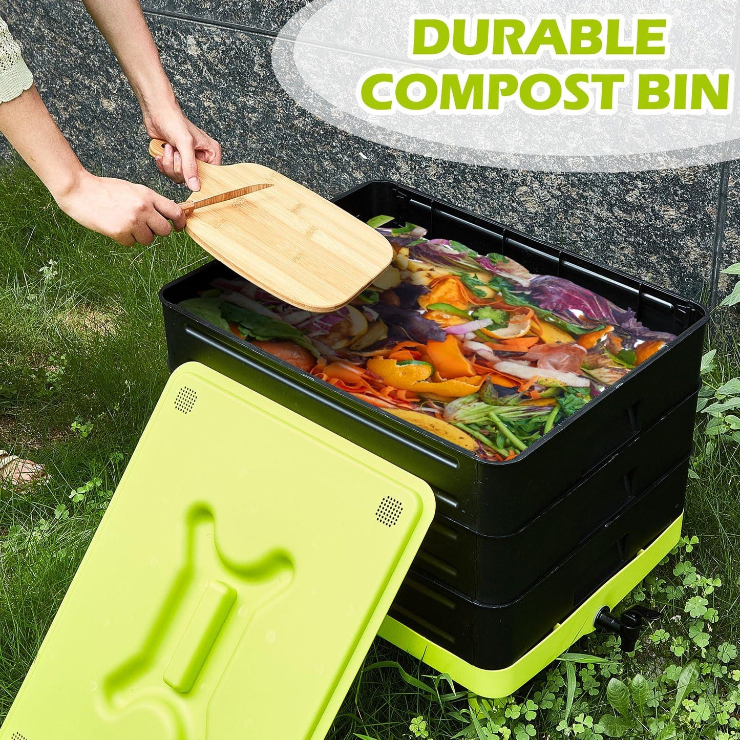 60L Large Worm Farm 3 Trays Worm Composter Bins Composting System Worm Tea - Mekamart Australia