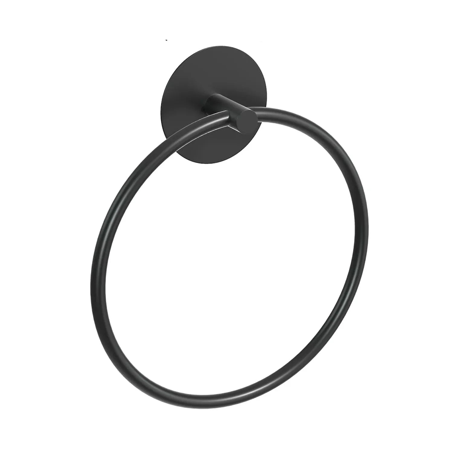 Bathroom Towel Ring Bathroom Towel Rack Adhesive Hand Towels Holder Towel Hanger Round Black - Mekamart Australia
