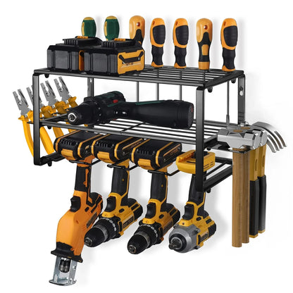 40cm Power Tool Organizer 4 Layers Garage Tool Storage Rack Workshop Tool Shelf Drill Pliers Hammer Rack - Mekamart Australia