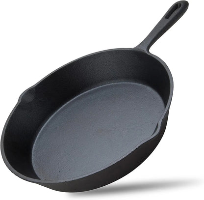 8inch 21cm Cast Iron Skillet Cookware Chef Quality Pre-Seasoned Pan Pans - Mekamart Australia