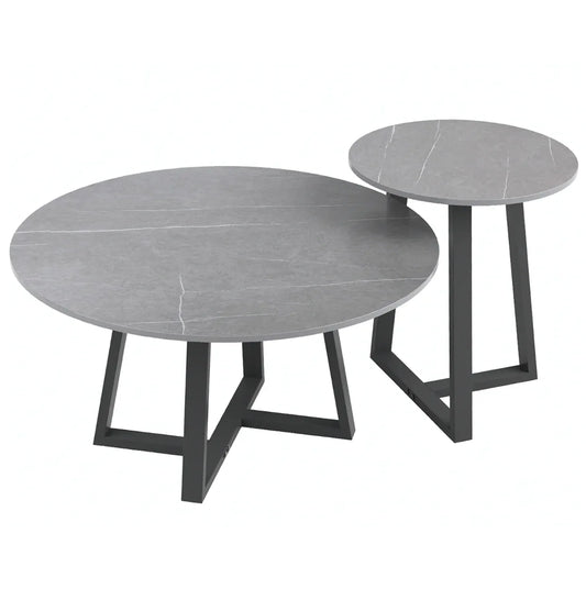 Interior Ave - Broadway Two Tier Coffee Table Set - Stone Grey - Mekamart Australia