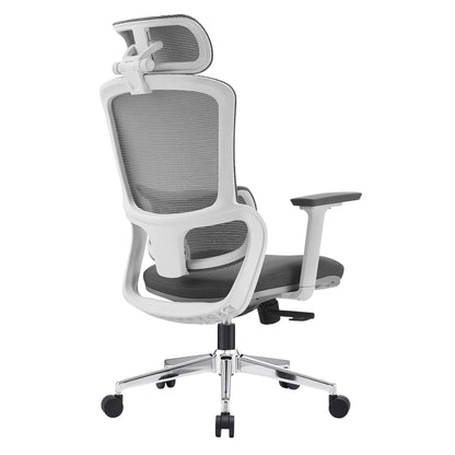 Elena High Back Fabric Seat Ergonomic Office Chair In Grey - Mekamart Australia