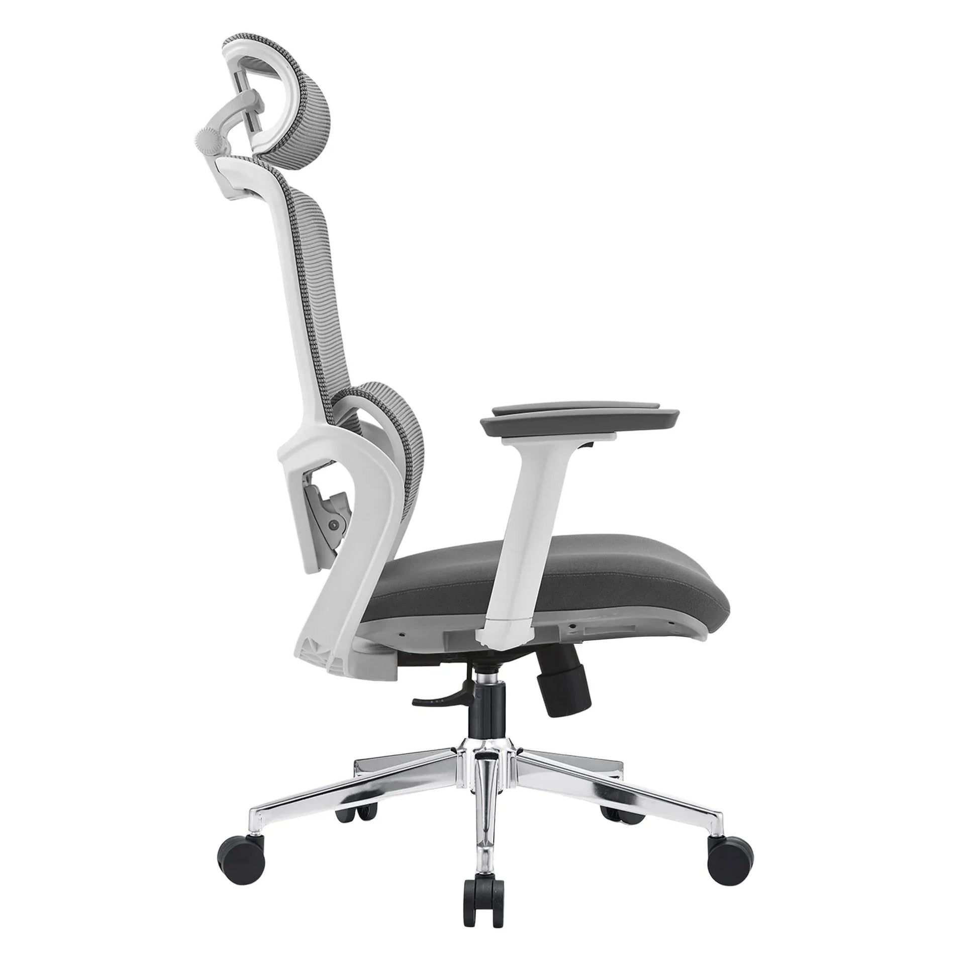 Elena High Back Fabric Seat Ergonomic Office Chair In Grey - Mekamart Australia