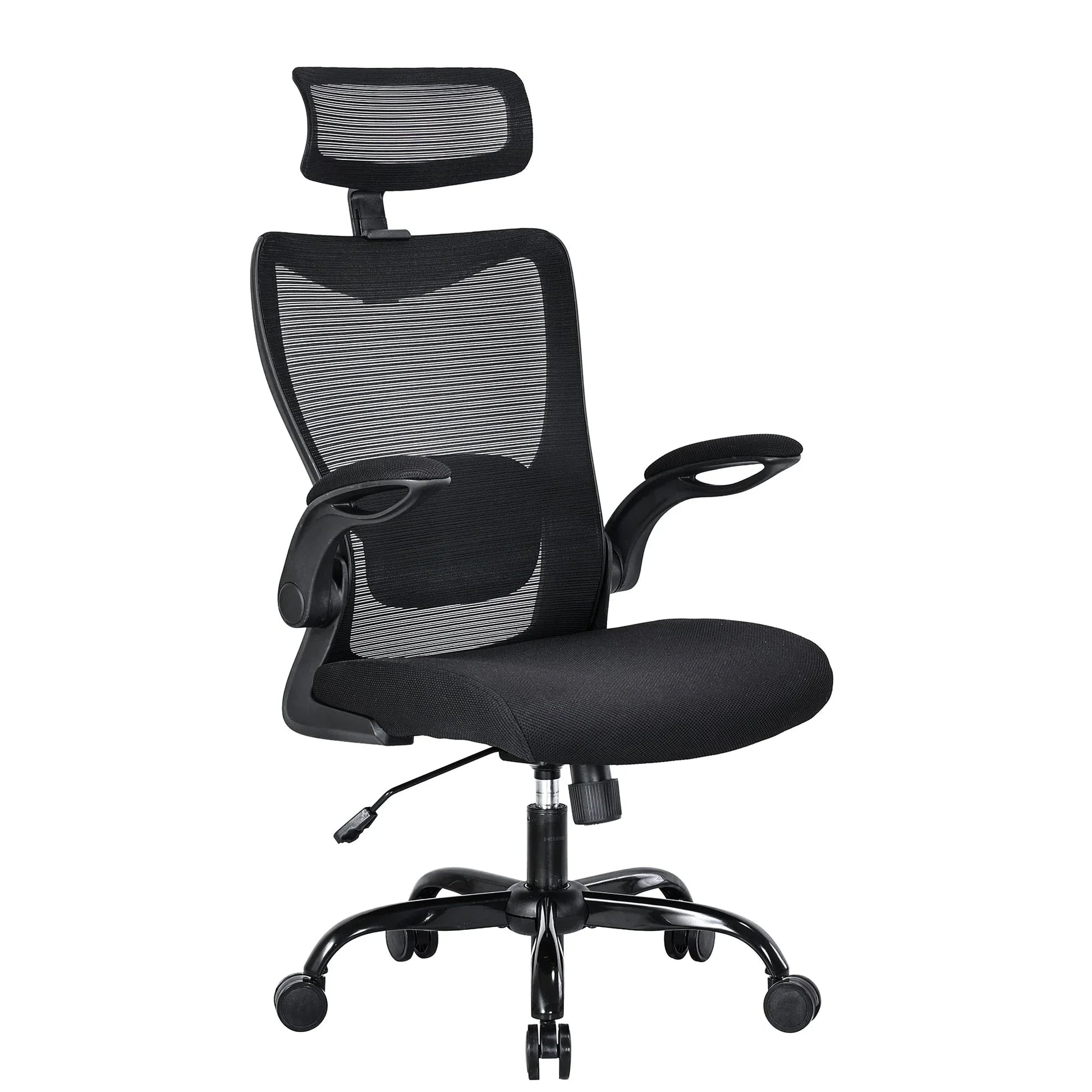 MONA Ergonomic High Back Flipped Armrest Task Chair In Black - Mekamart Australia