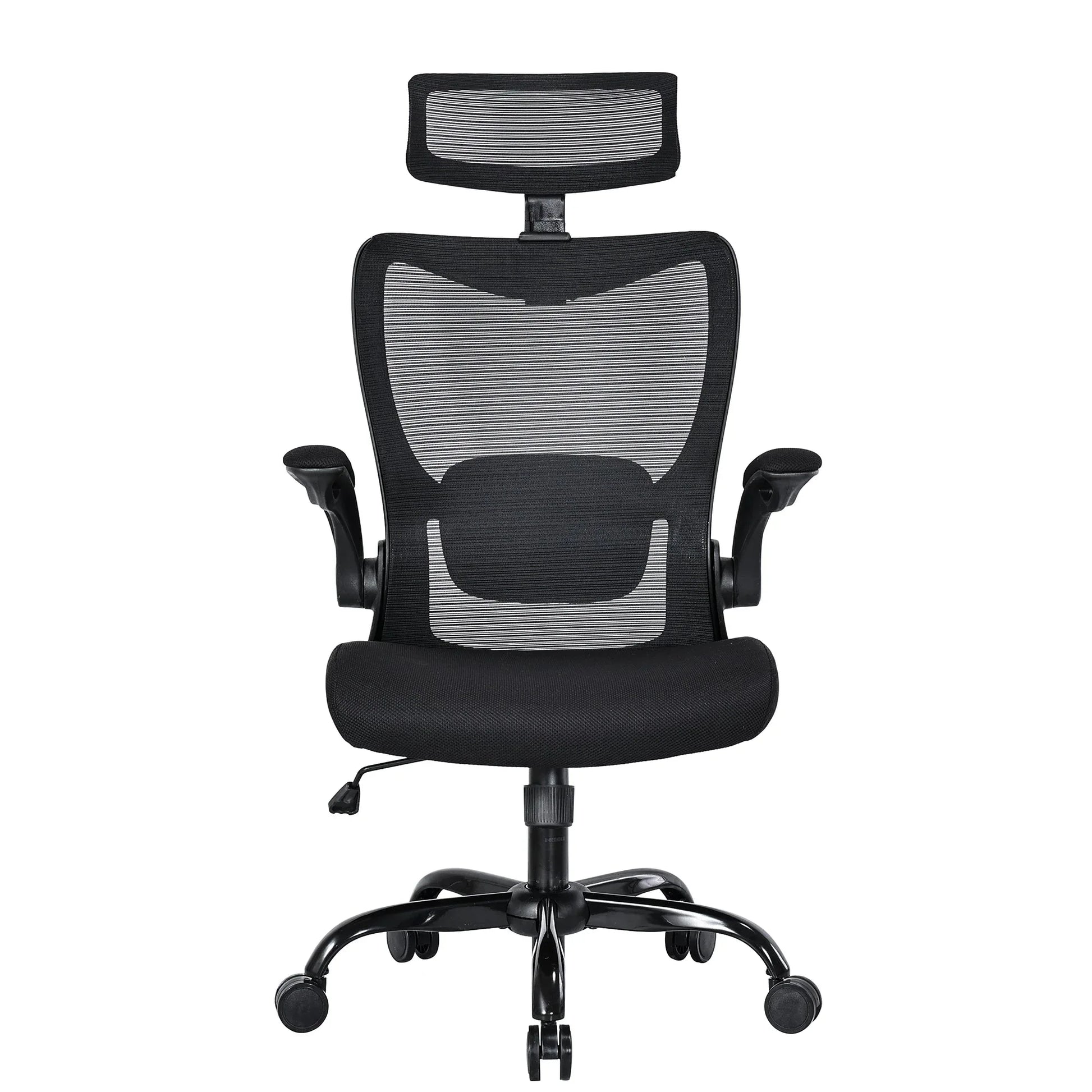 MONA Ergonomic High Back Flipped Armrest Task Chair In Black - Mekamart Australia