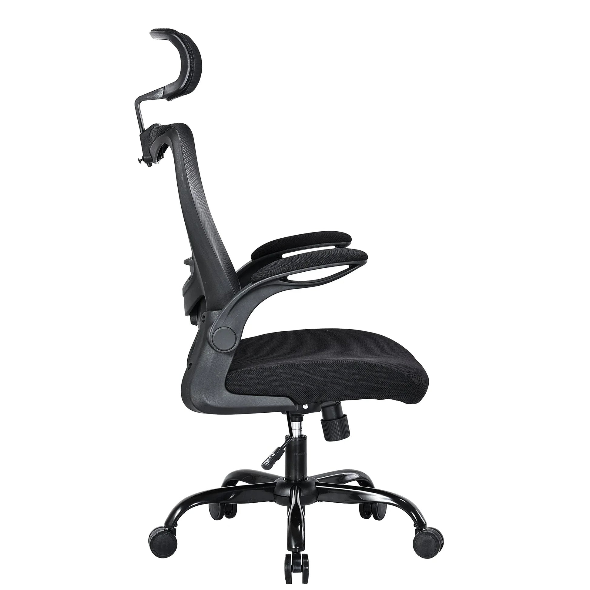 MONA Ergonomic High Back Flipped Armrest Task Chair In Black - Mekamart Australia