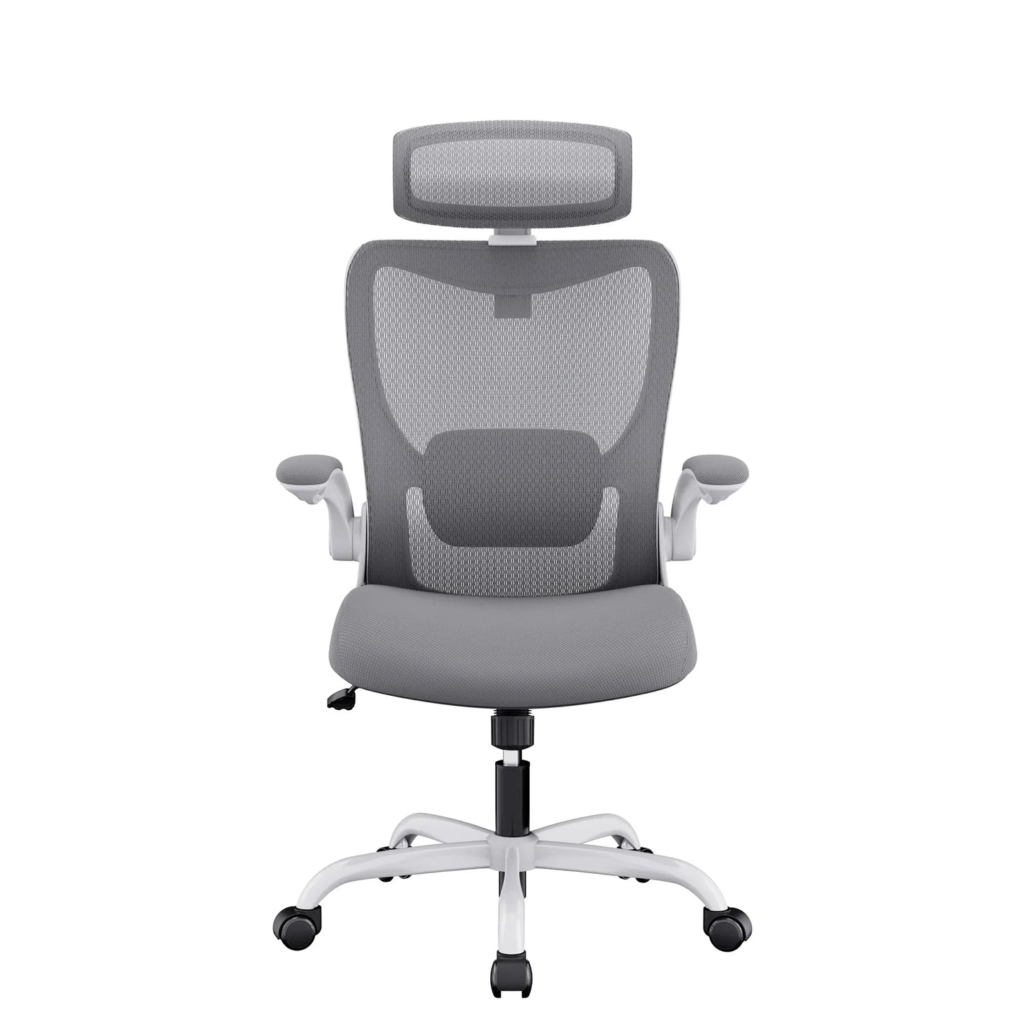 MONA Ergonomic High Back Flipped Armrest Task Chair In Grey - Mekamart Australia
