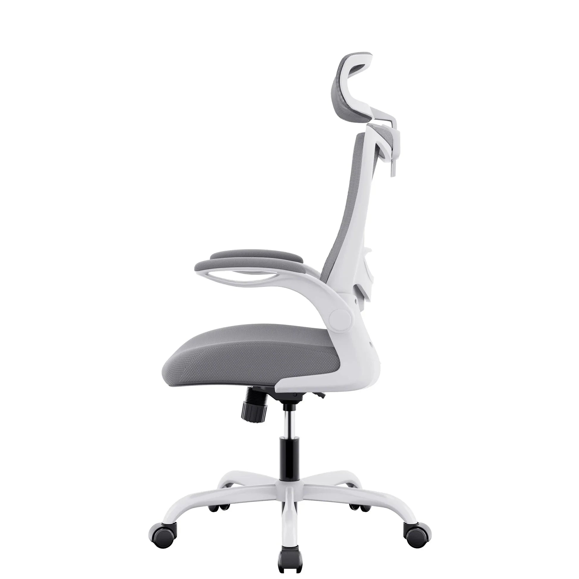 MONA Ergonomic High Back Flipped Armrest Task Chair In Grey - Mekamart Australia