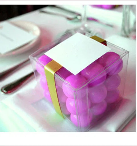 10 Pack of 8cm Square Cube - Product Showcase Clear Plastic Shop Display Storage Packaging Box - Mekamart Australia