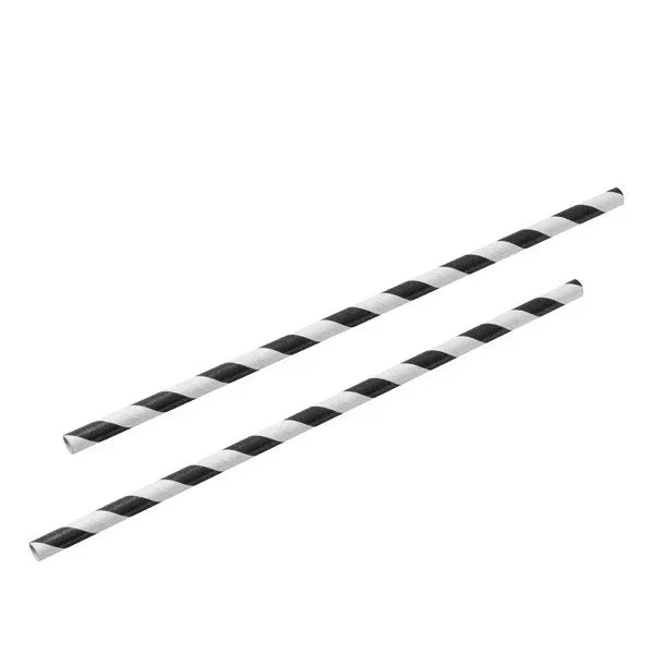1000 Bulk Wholesale Pack Black White Drinking Straws Biodegradable Eco Paper Birthday Party Event Bistro Bar Cafe Take Away - Mekamart Australia