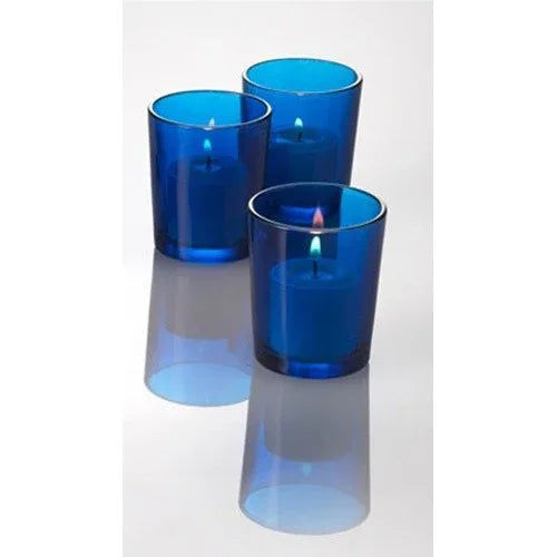 20 Pack Blue Glass Votive Tealight Candle Holders House Party Centerpiece Xmas Wedding Decor Glass Candlestick Party Decorations Bridal Baby Shower Event - Mekamart Australia