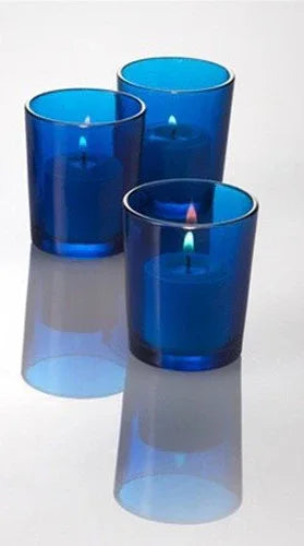 40 Pack Blue Glass Votive Tealight Candle Holders House Party Centerpiece Xmas Wedding Decor Glass Candlestick Party Decorations Bridal Baby Shower Event - Mekamart Australia