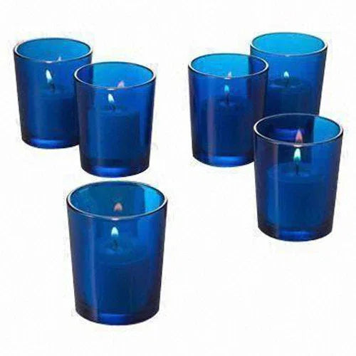40 Pack Blue Glass Votive Tealight Candle Holders House Party Centerpiece Xmas Wedding Decor Glass Candlestick Party Decorations Bridal Baby Shower Event - Mekamart Australia