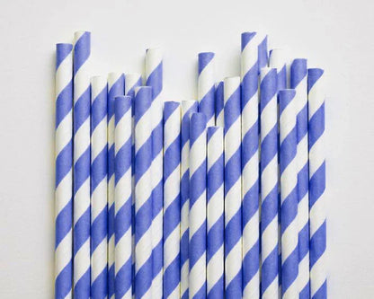 1000 Bulk Wholesale Pack Blue White Drinking Straws Biodegradable Eco Paper Birthday Party Event Bistro Bar Cafe Take Away - Mekamart Australia