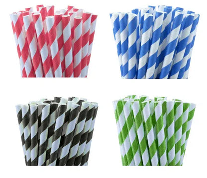 1000 Bulk Wholesale Pack Blue White Drinking Straws Biodegradable Eco Paper Birthday Party Event Bistro Bar Cafe Take Away - Mekamart Australia