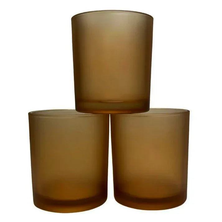 10 Pack Brown Frosted Glass Votive Tealight Candle Holders House Party Centerpiece Xmas Wedding Decor Glass Candlestick Party Decorations Bridal Valentines Event - Mekamart Australia