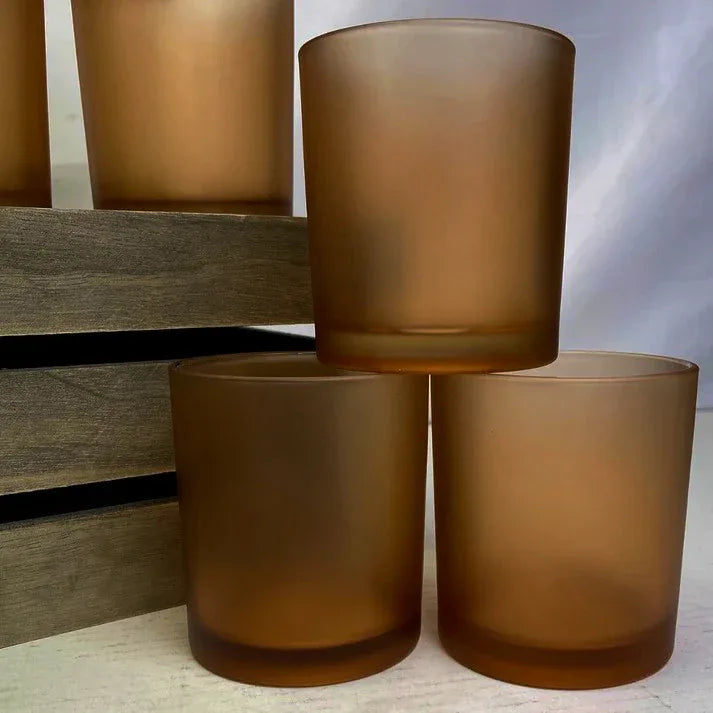 20 Pack Brown Frosted Glass Votive Tealight Candle Holders House Party Centerpiece Xmas Wedding Decor Glass Candlestick Party Decorations Bridal Valentines Event - Mekamart Australia