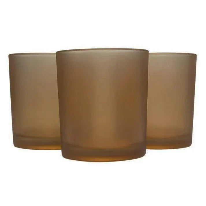 20 Pack Brown Frosted Glass Votive Tealight Candle Holders House Party Centerpiece Xmas Wedding Decor Glass Candlestick Party Decorations Bridal Valentines Event - Mekamart Australia