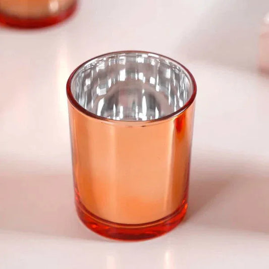 20 Pack Copper Votive Tealight Candle Holders Valentines Day Mercury Wedding Decor Glass Candlestick Party Decorations Bridal Baby Shower Event - Mekamart Australia