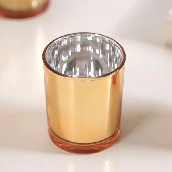 10 Pack Gold Votive Tealight Candle Holders Valentines Day Mercury Wedding Decor Glass Candlestick Party Decorations Bridal Baby Shower Event - Mekamart Australia