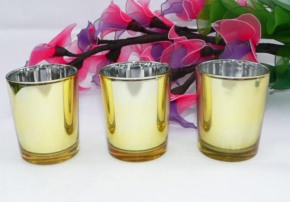 40 Pack Gold Votive Tealight Candle Holders Valentines Day Mercury Wedding Decor Glass Candlestick Party Decorations Bridal Baby Shower Event - Mekamart Australia