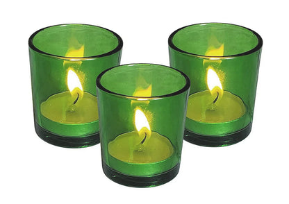 10 Pack Green Glass Votive Candle Holders Table Centreoieces Xmas Wedding Anniversary Event Recption Party Function or Home Decor - Mekamart Australia
