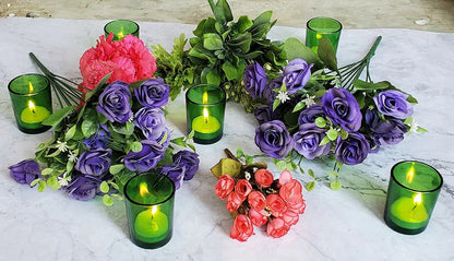 40 Bulk Pack Green Glass Votive Candle Holders Table Centreoieces Xmas Wedding Anniversary Event Recption Party Function or Home Decor - Mekamart Australia