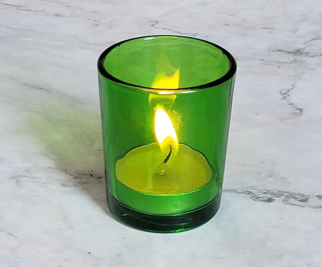 40 Bulk Pack Green Glass Votive Candle Holders Table Centreoieces Xmas Wedding Anniversary Event Recption Party Function or Home Decor - Mekamart Australia