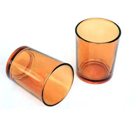 10 Pack Orange Glass Votive Tealight Candle Holders House Party Centerpiece Xmas Wedding Decor Glass Candlestick Party Decorations Bridal Baby Shower Event - Mekamart Australia