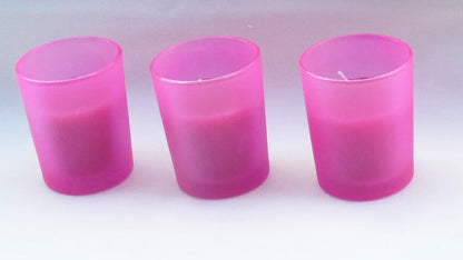 10 Pack Pink Frosted Glass Votive Tealight Candle Holders House Party Centerpiece Xmas Wedding Decor Glass Candlestick Party Decorations Bridal Valentines Event - Mekamart Australia