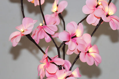 1 Set of 50cm H 20 LED Pink Frangipani Tree Branch Stem Fairy Light Wedding Event Party Function Table Vase Centrepiece Decoration Girl Bedroom - Mekamart Australia