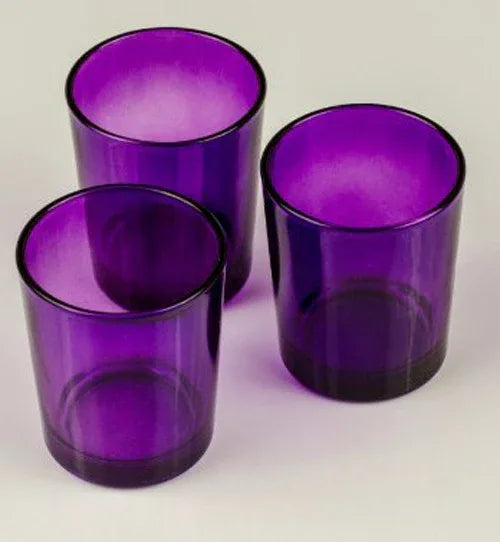 10 Pack Purple Glass Votive Tealight Candle Holders House Party Centerpiece Xmas Wedding Decor Glass Candlestick Party Decorations Bridal Valentines Event - Mekamart Australia