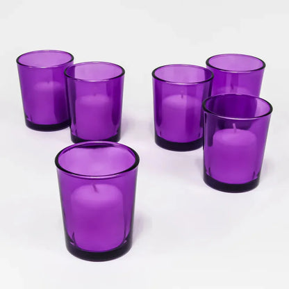10 Pack Purple Glass Votive Tealight Candle Holders House Party Centerpiece Xmas Wedding Decor Glass Candlestick Party Decorations Bridal Valentines Event - Mekamart Australia