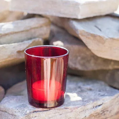 10 Pack Red Glass Votive Tealight Candle Holders House Party Centerpiece Xmas Wedding Decor Glass Candlestick Party Decorations Bridal Valentines Event - Mekamart Australia