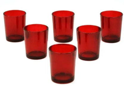 20 Pack Red Glass Votive Tealight Candle Holders House Party Centerpiece Xmas Wedding Decor Glass Candlestick Party Decorations Bridal Valentines Event - Mekamart Australia
