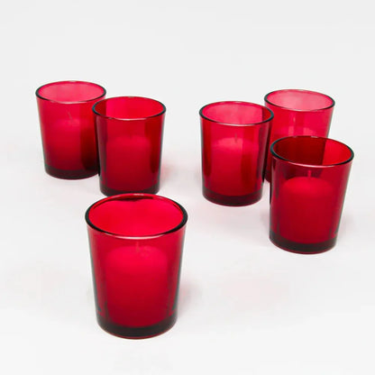 40 Pack Red Glass Votive Tealight Candle Holders House Party Centerpiece Xmas Wedding Decor Glass Candlestick Party Decorations Bridal Valentines Event - Mekamart Australia